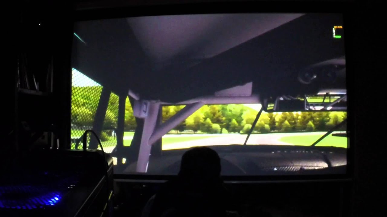 IRACING on Projector with 100 Inch wide screen YouTube