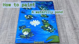 Beginner painting | Waterlily | acrylicpainting