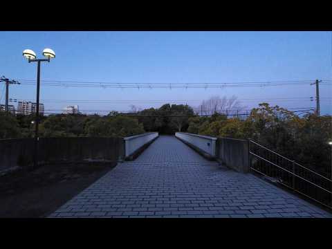 Blue Hour Bridge Walk in Suburban Kobe | Silent Morning | 4K