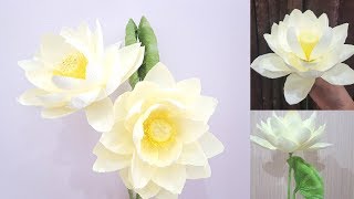 Crepe paper flowers, how to make Paper Lotus flower from crepe paper part 1