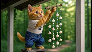🎐 Gingy Cat Builds a Wind Chime: A Quiet Song for the Porch 🌬️🎵