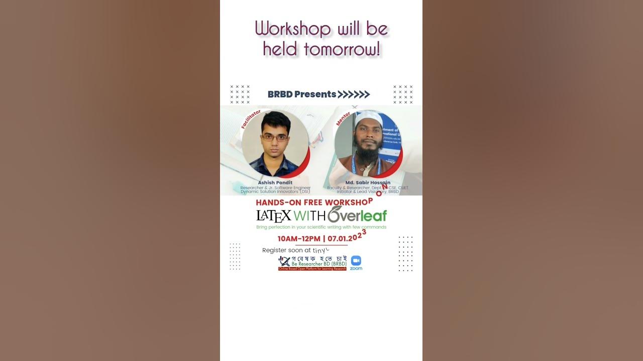 Latex with overleaf workshop tomorrow shorts brbd youtube