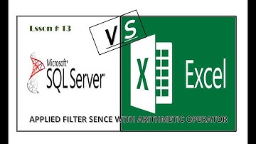 SQL | EXCEL VS SQL APPLIED FILTER USING ARITHMETIC OPERATOR | #MNCfreshers #DataScience #youtubers