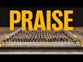 Marching band performs praise by elevation worship
