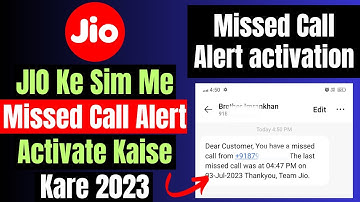 Jio Missed Call Alert Activation 2023 | Jio Missed Call Alert 2023 | Missed Call Alert Chalu Karen