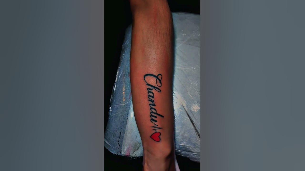 Chandu Name Tattoo With heartbeat Design ️ #tattoodesign ...