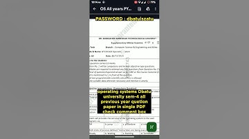 Operating Systems Dbatu university all previous year quetion paper #shorts