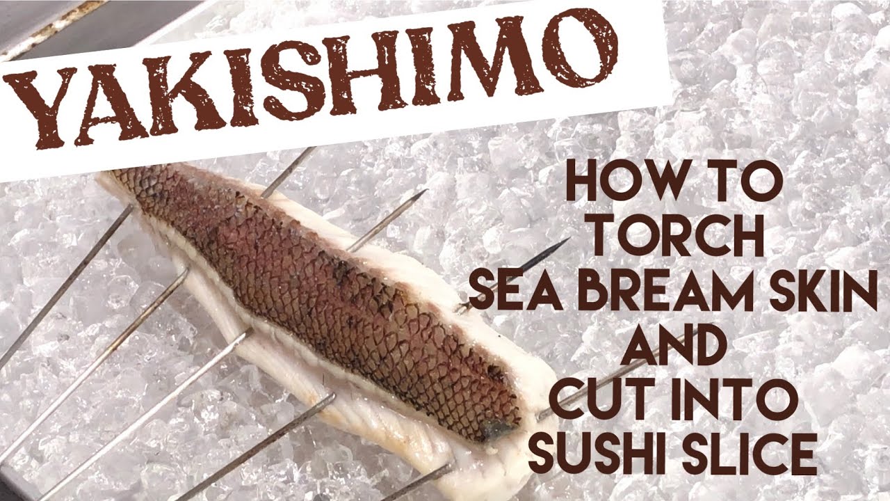 How To Torch Sea Beam Skin Cut Into Sushi Slice Tokyo Sushi Academy English Course 東京すしアカデミー英語コース Youtube