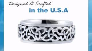 Celtic Knot Wedding Band - White Trinity - Factorydirectjewelry.com