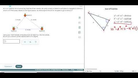 Solving a word problem using the law of cosines