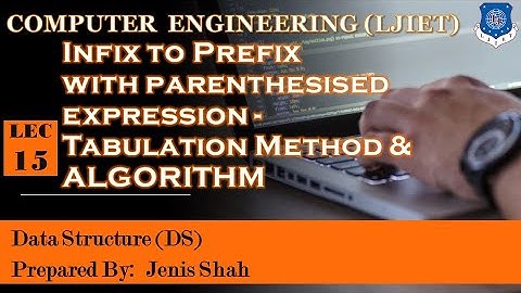 Lec-15_Infix To Prefix Using Tabulation Method | Algorithm&Ex | Data Structures Computer Engineering