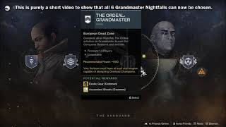 All 6 Grandmaster Nightfalls Can Now Be Chosen [Destiny 2]