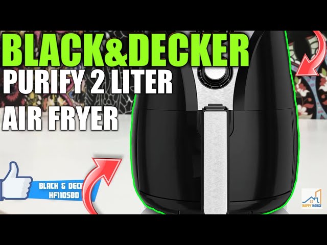 BLACK+DECKER Purify 2-Liter Air Fryer, Black/Stainless Steel, HF110SBD