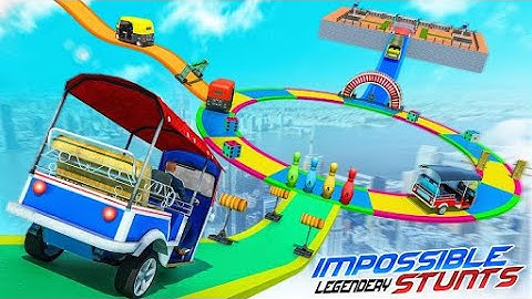 Tuk Tuk Rickshaw Mega Ramp GT Racing Stunts Driving Free - Android GamePlay