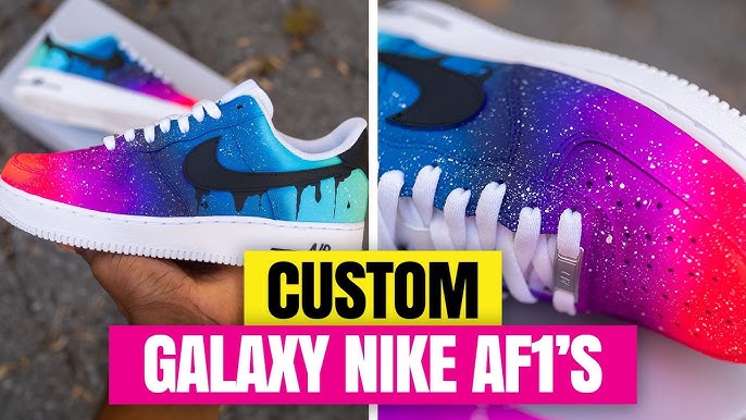 Custom Hand Painted Ombre Gradient Swoosh Drip Nike Air Force 1