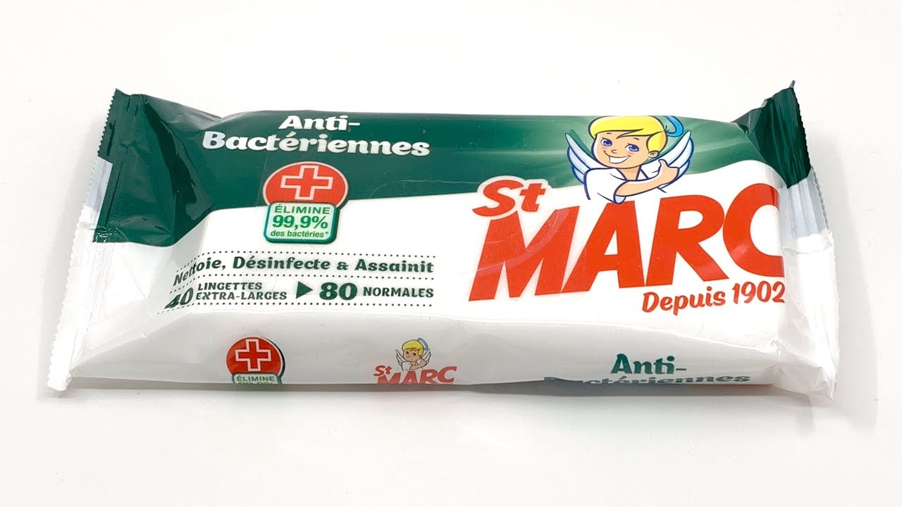 St Marc 80 Antibacterial Cleaning Wipes / Lingettes AntiBactériennes