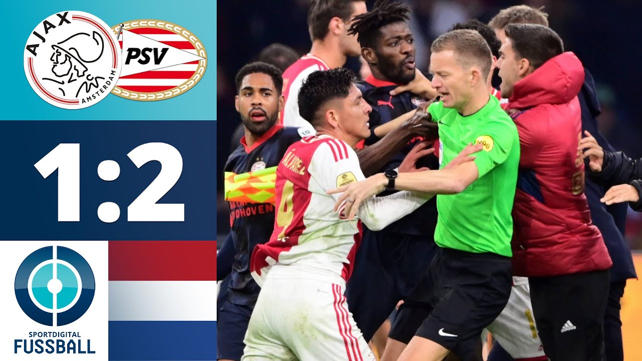 ⁣Heftige Tumulte nach PSV-Triumph in hitzigem Spitzenspiel | Ajax Amsterdam - PSV Eindhoven