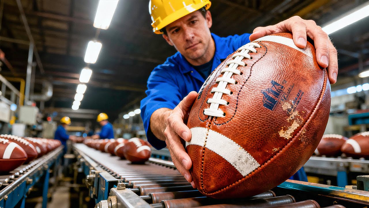 You Won't Believe How NFL Footballs Are Made in a Factory!