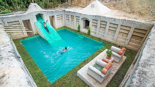 120 Days Building Complete - Build Underground Tunnel Water Slide into Swimming Pool House Part II