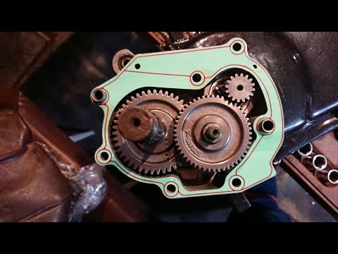 Модифицированный редуктор 1E40QMB, шестерни редуктора, шайба в редуктор / Modified gearbox 1E40QMB