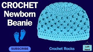 🧶 Newborn Granny Stitch Beanie LEFT HANDED #baby | Crochet Rocks by Crochet Rocks 111 views 7 days ago 23 minutes
