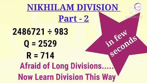 Nikhilam Division - 2 Simple and Easy Trick of Division Vedic Maths, Speed Calculation, Mental Maths