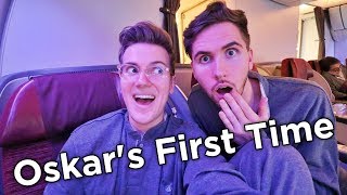 Swedish Boy Tries Qatar Airways Business Class For The First Time