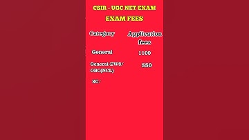 CSIR UGC NET EXAM | category & Application Fees| chemical sciences| srinivasan chemistry |