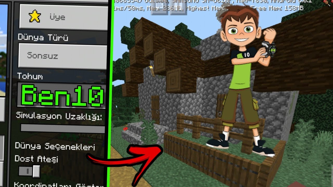 MİNECRAFTTA BEN 10 SEEDİNE GİRDİM! (BULDUM) Minecraft PE - YouTube