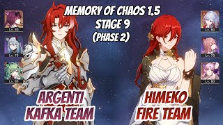 Argenti x Kafka & Himeko Fire Team Memory of Chaos Stage 9 (3 Stars) | Honkai Star Rail