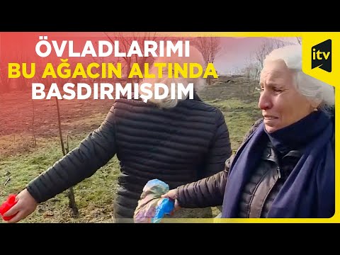 3 övladını Xocalıda öz əlləri ilə basdıran Sədaqət məzarları başında