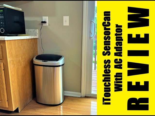 SensorCan Battery-Free 13 Gal Automatic Sensor Kitchen Trash Can with Adapter