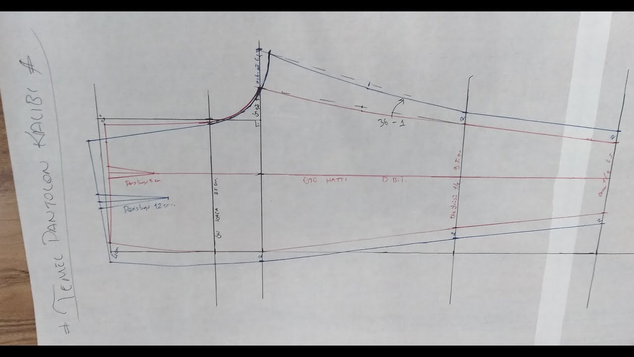 TEMEL PANTOLON KALIBI KENDİ ÖLÇÜLERİMİZDE TEMEL PANTOLON TÜM FORMÜLLERİYLE