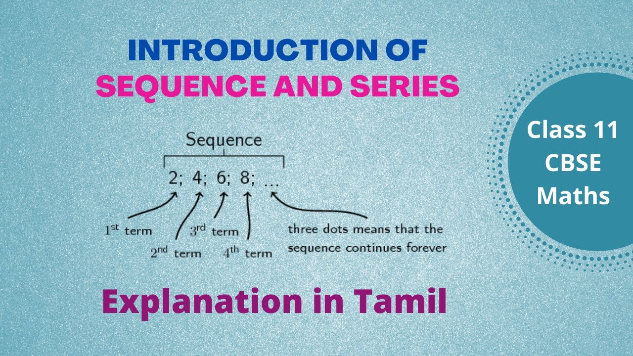 INTRODUCTION OF SEQUENCES AND SERIES Video 1 in Tamil YouTube
