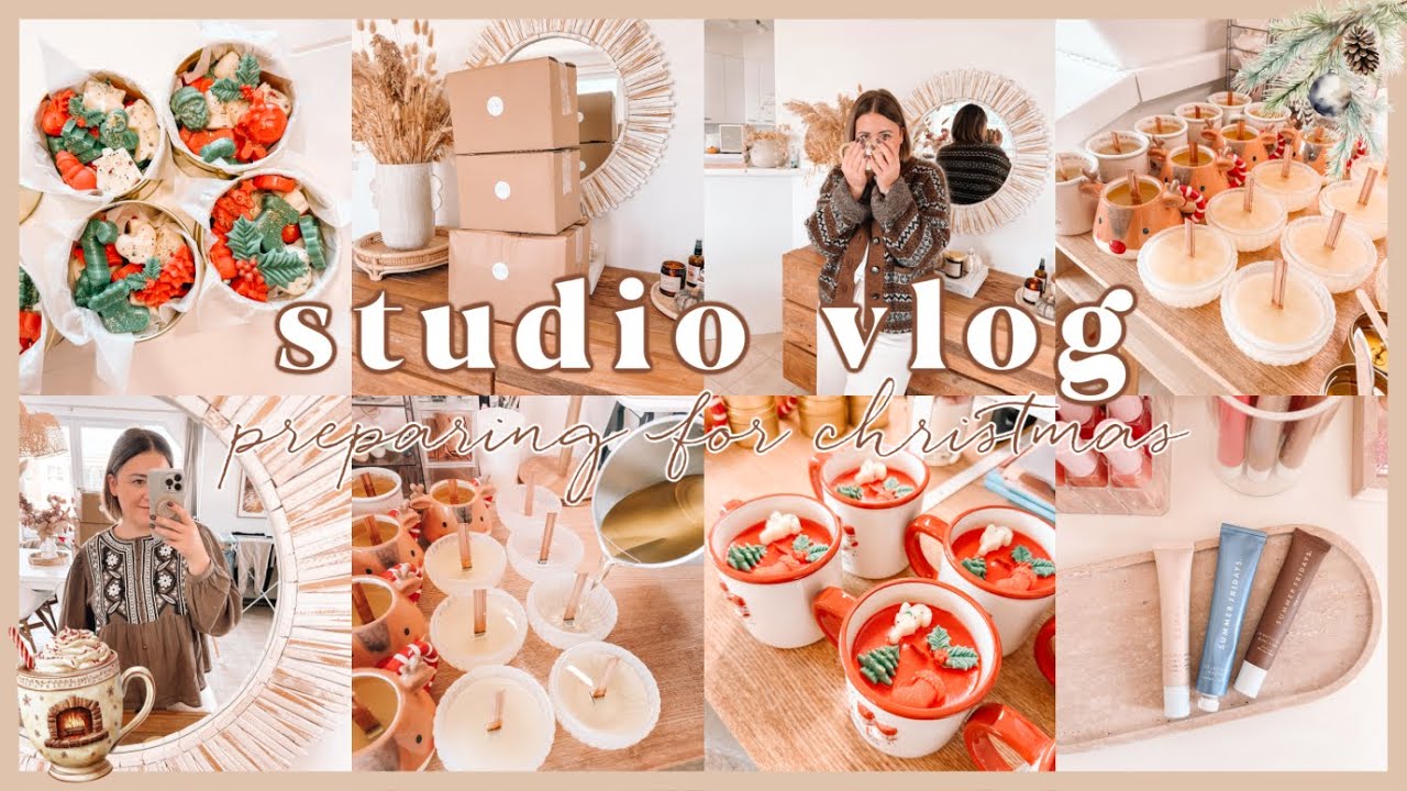 СТУДИЙНЫЙ ВЛОГ | изготовление рождественских свечей и восковых фигурок, упаковка онлайн-заказов и...