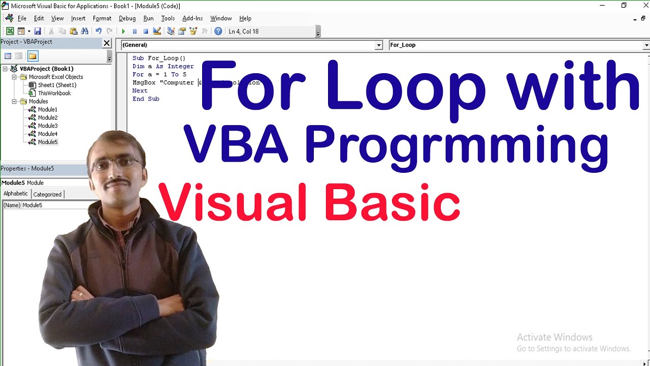 For Loop in VBA in Microsoft Excel@COMPUTEREXCELSOLUTION - YouTube