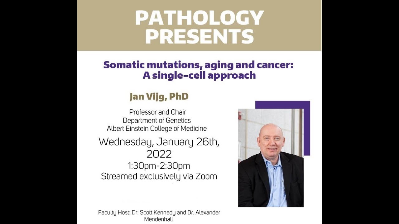 Pathology Presents: Dr. Jan Vijg, PhD | Somatic mutations, aging and cancer: A single-cell approach