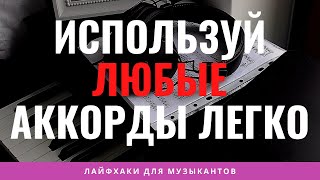картинка: Используй ЛЮБЫЕ аккорды ВНЕ ЛАДА для создания последовательностей аккордов. Простой подход.