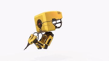 Robot Welder PBR Low Poly 3d Model Riged Animated