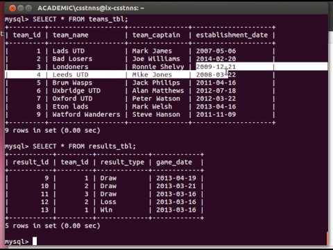 MySQL Tutorial from Terminal 12/27: More on SELECT - conditions, ORDER ...