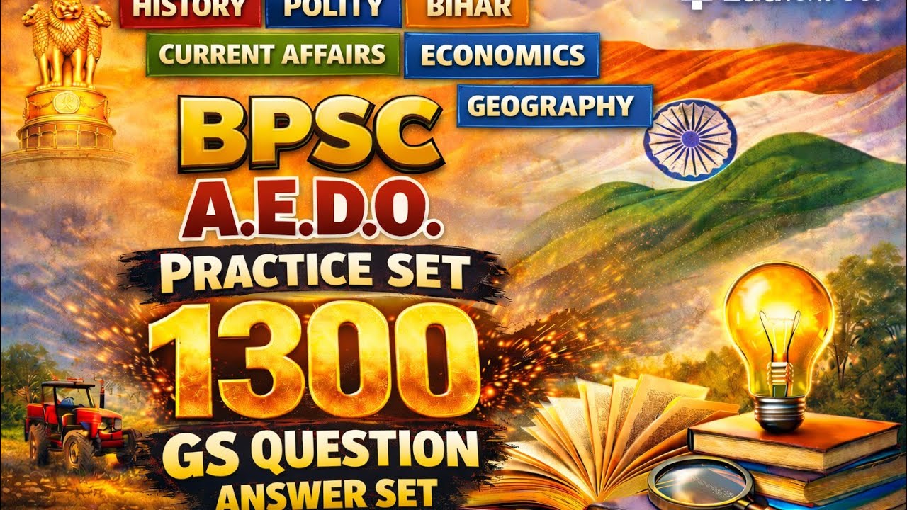 BPSC AEDO PRACTICE SET 7|#EDU-TERIA #aedo#practice #bpsc #important#बिहार #testseries #test #bihar