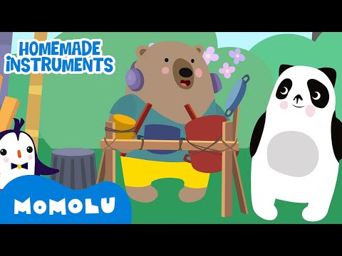 Momolu - Making Our Own Instruments! 🥁🐻 | Short | Cartoons for Kids | @MomoluOfficial