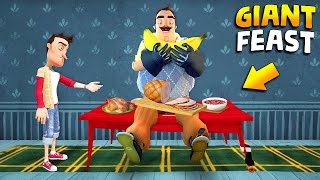 THE NEIGHBOR’S GIANT FEAST!!! | Hello Neighbor Gameplay (Mods)