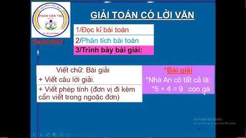 Môn Toán Lớp 1: Giải bài toán có lời văn