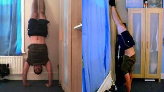 [No Audio] HSPU Progression - Step 5 - Full Handstand Pushup.avi