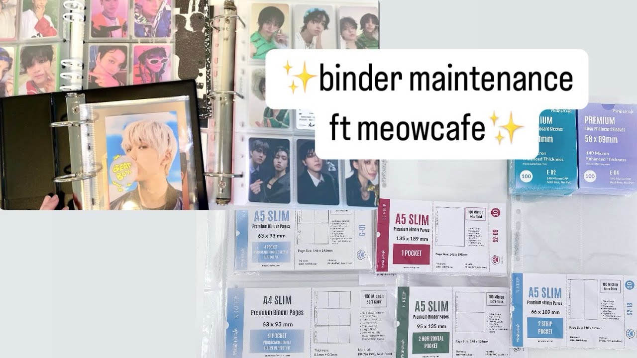 chill binder maintenance // new supplies for my skz + nct dream collections! ft meowcafeshop