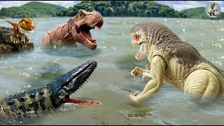 Jurassic World T-Rex Vs D-Rex Vs Mosasaurus Movie For Families
