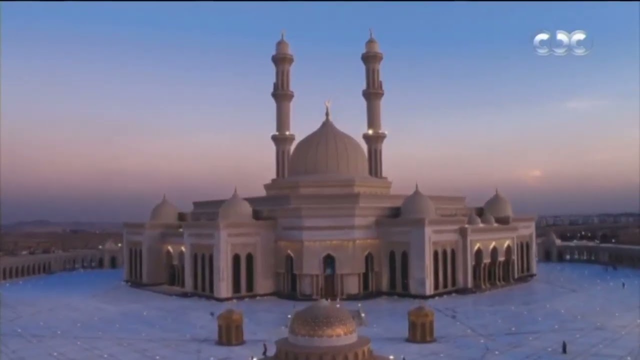 مدفع الافطار وأذان المغرب من مسجد مصر الكبير على قناة سي بي سي