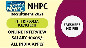 NHPC APPRENTICE RECRUITMENT 2021 | NHPC APPRENTICESHIP 2021 | NHPC APPRENTICE VACANCY 2021