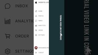 Sliding Sidebar Menu in Html and CSS #shorts